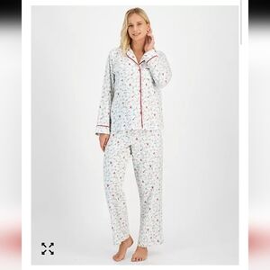 Women's Cotton Cardinal Vine-Print Pajama Set Size Medium